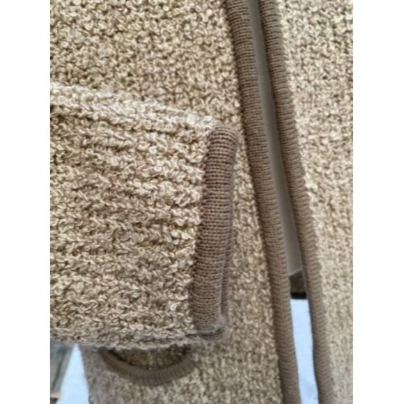 Vintage Susan Ess Tan Beige Ribbed Knit Cardigan Sweater Pockets Size Large L - Picture 5 of 8